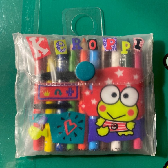 Sanrio Other - 1997 Vintage Keroppi Mini Colored Pencils w/Sketchbook and Case
